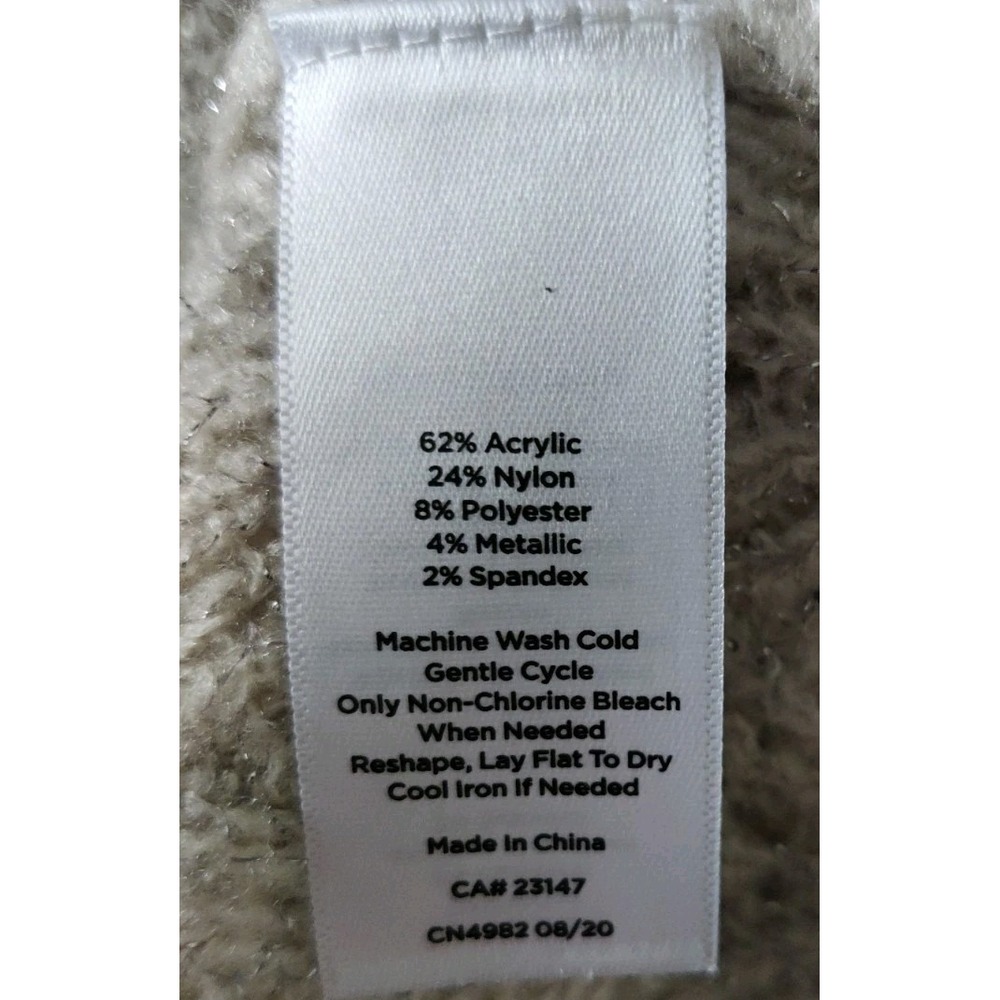 Talbots Women's Sweater Open Knit Metallic‎ Beige Pullover Neutral Size L NWT - Picture 5 of 5